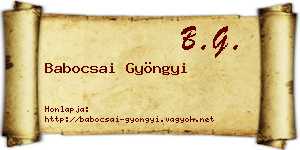Babocsai Gyöngyi névjegykártya