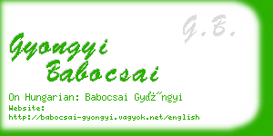 gyongyi babocsai business card